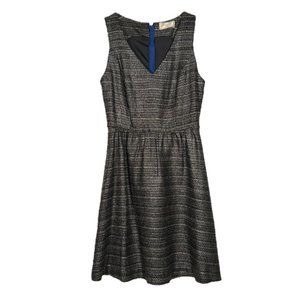 Anthropologie Moulinette Soeurs Fit & Flare Shiny Metallic Tweed Dress Size XS